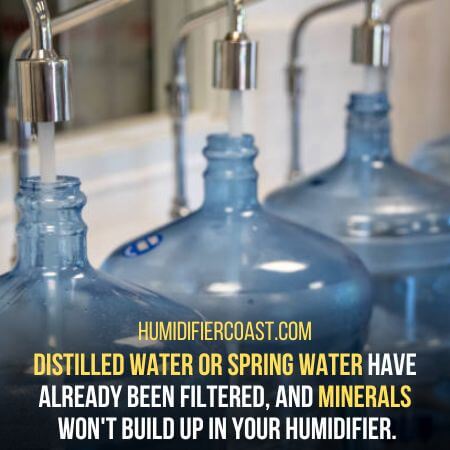 Distilled water or spring water